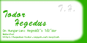 todor hegedus business card